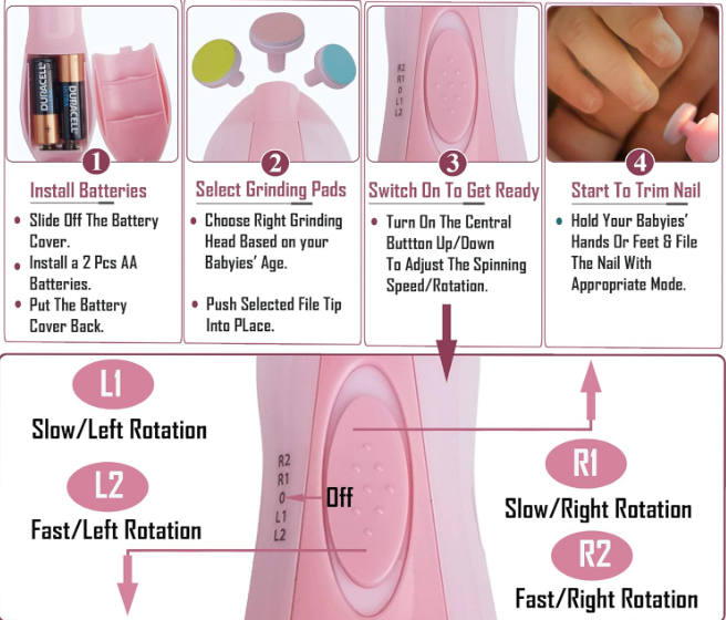 Tiny Trim Electric Baby Nail Care System