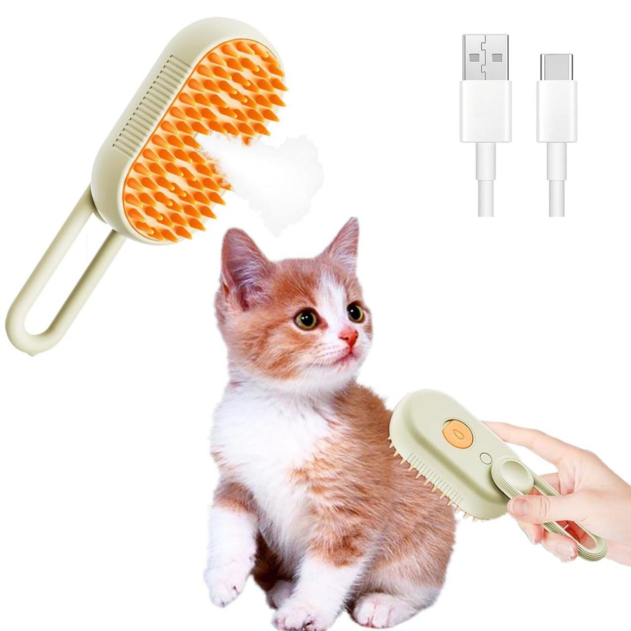 Purrfect Steam Groomer: 3-in-1 Cat & Dog Spa Brush