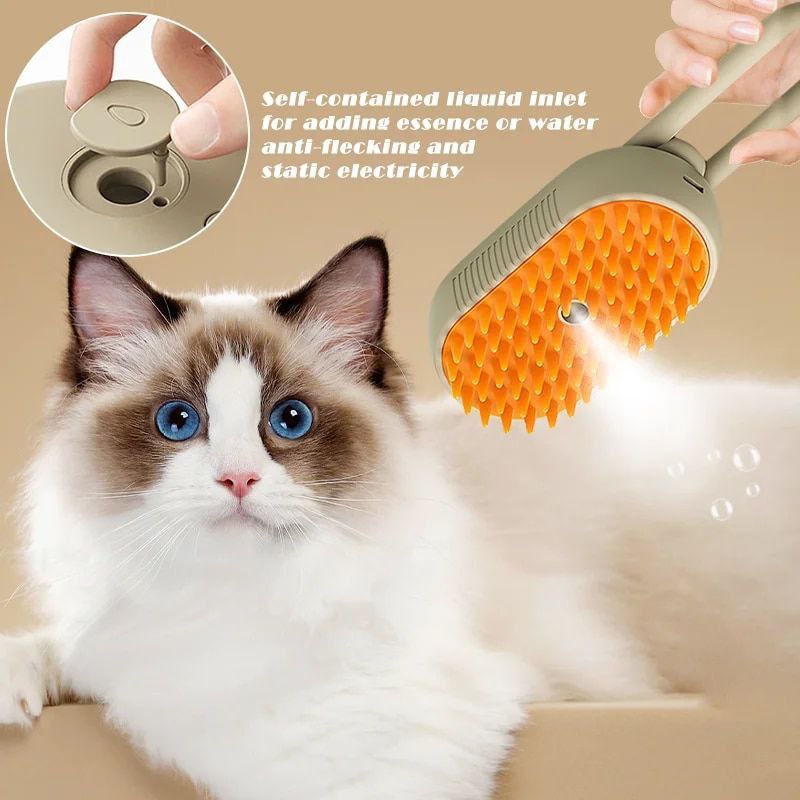 Purrfect Steam Groomer: 3-in-1 Cat & Dog Spa Brush