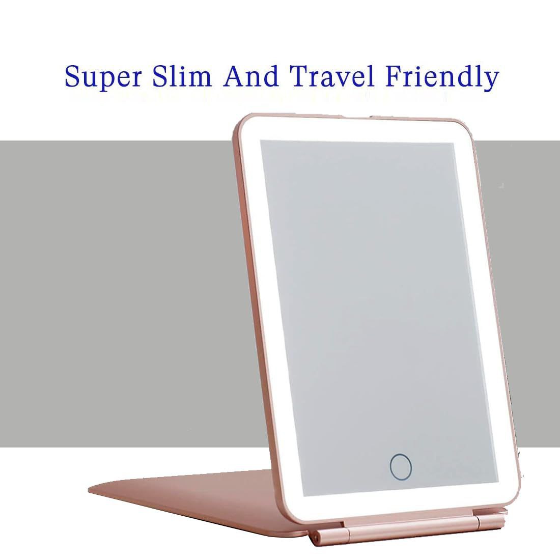 GlamourGlow Pro: Rechargeable Travel Makeup Mirror