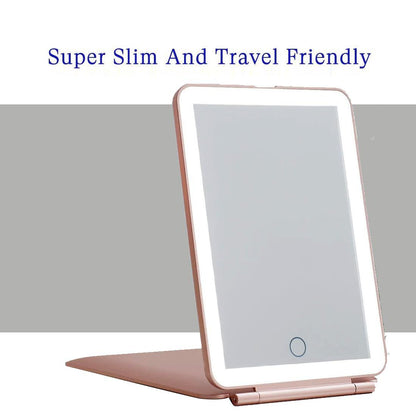 GlamourGlow Pro: Rechargeable Travel Makeup Mirror