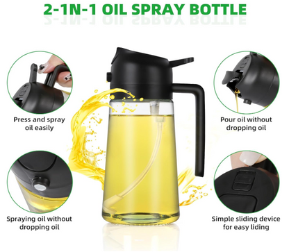 Elegance Oil Sprayer Pro - 2-in-1 Premium Glass Oil Dispenser