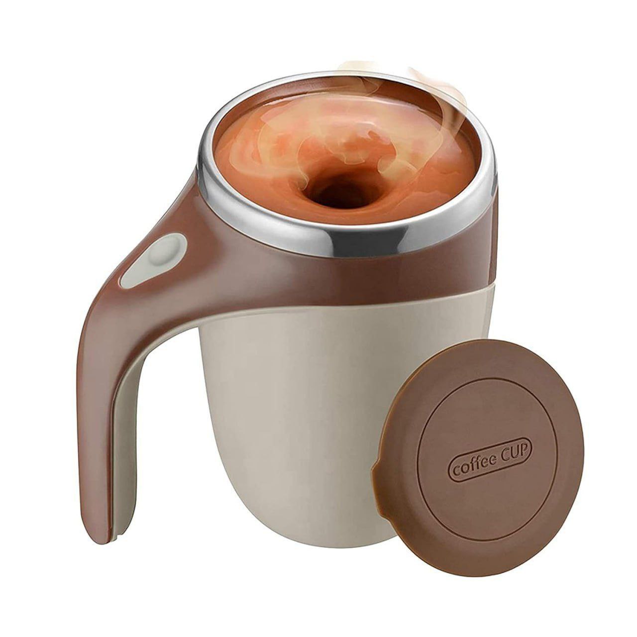 Magnetic Blend: Stainless Steel Self-Stirring Mug