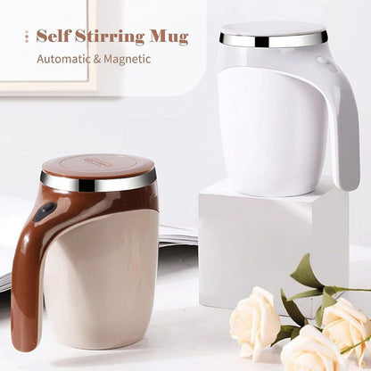 Magnetic Blend: Stainless Steel Self-Stirring Mug