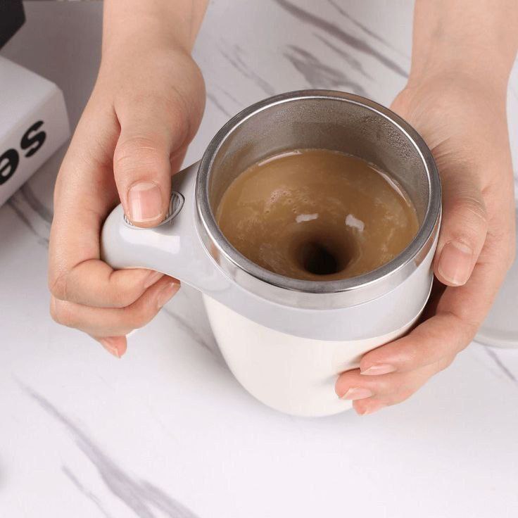 Magnetic Blend: Stainless Steel Self-Stirring Mug