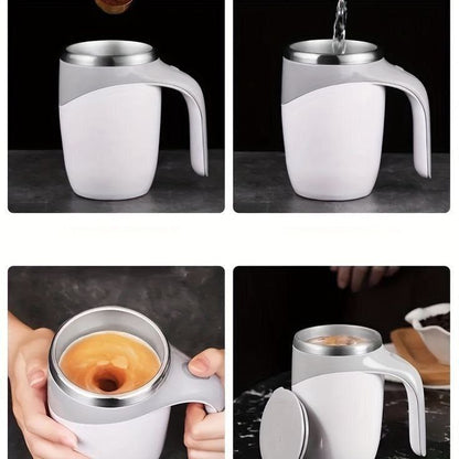 Magnetic Blend: Stainless Steel Self-Stirring Mug