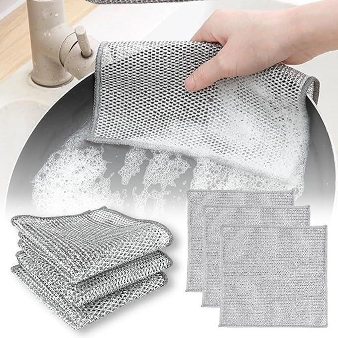 Sparkle & Shield Kitchen Cleaning Combo: Steel Wire Cloth & Glove Set