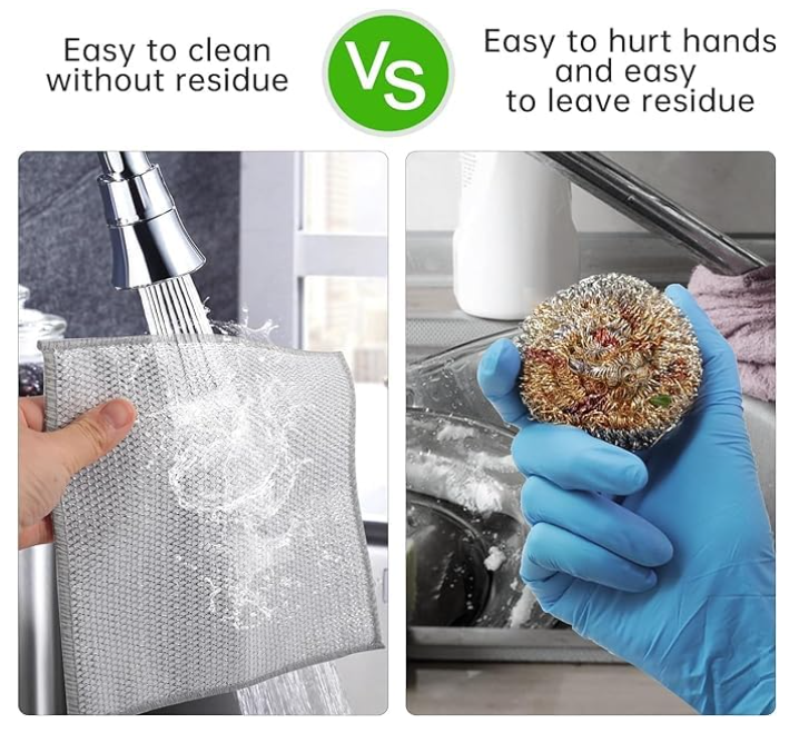 Sparkle & Shield Kitchen Cleaning Combo: Steel Wire Cloth & Glove Set