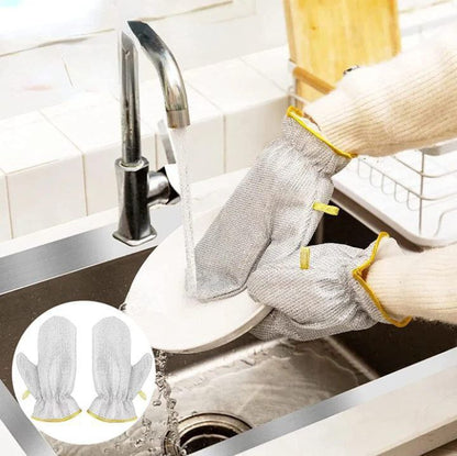 Sparkle & Shield Kitchen Cleaning Combo: Steel Wire Cloth & Glove Set