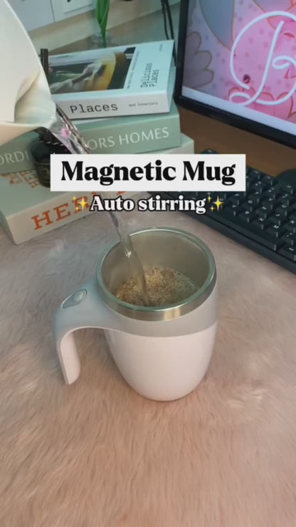 Magnetic Blend: Stainless Steel Self-Stirring Mug